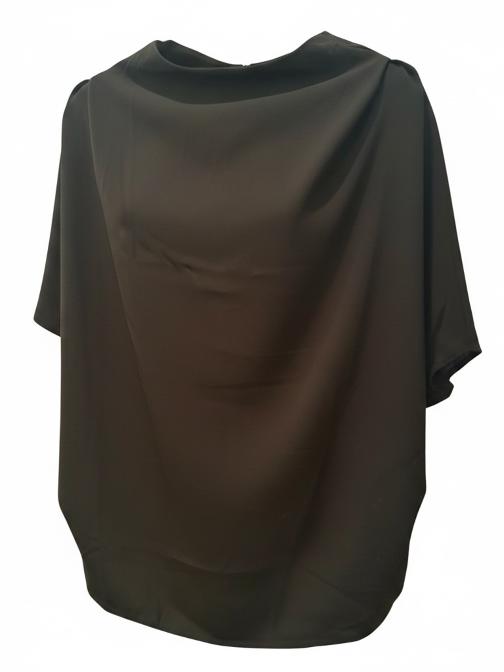 H&M Black Draped Short-Sleeve Blouse